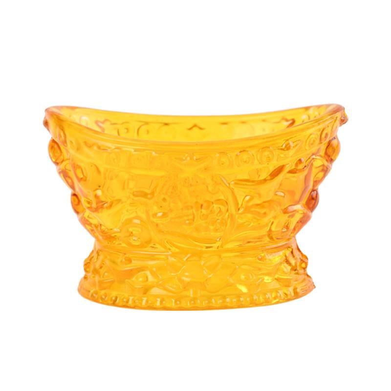 水晶元宝烛台酥油灯底座蜡烛台供灯供佛财神招财供灯家用供奉灯架