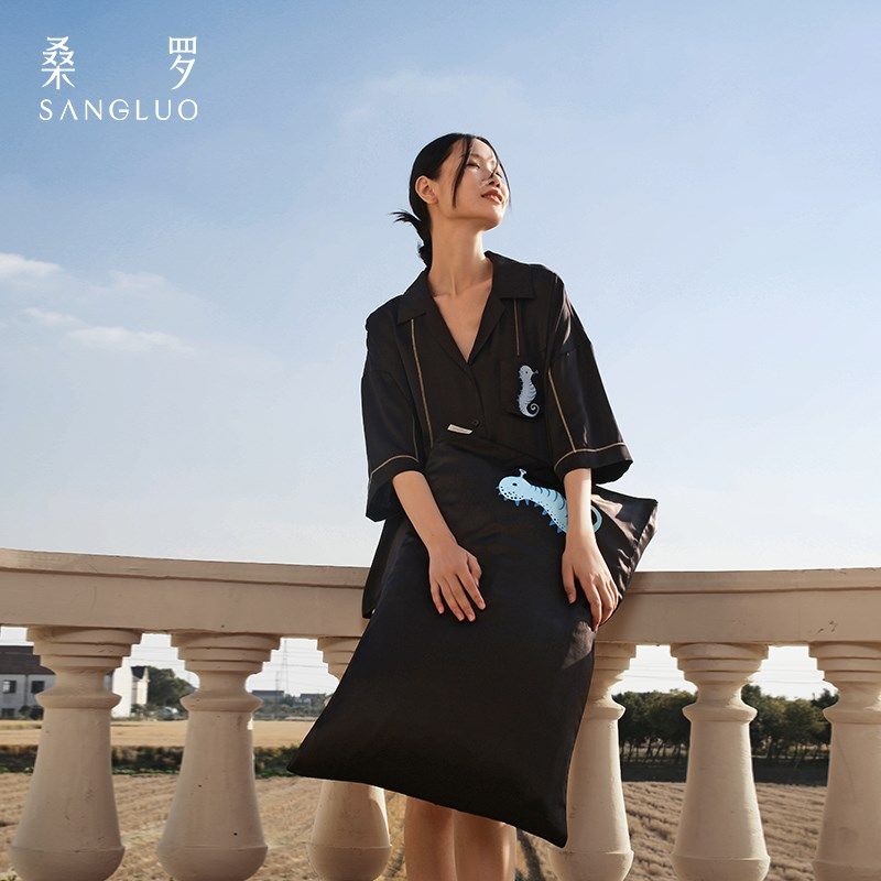 桑罗海岛系列趣味海星印花真丝枕套遮光眼罩舒适睡眠100%桑蚕丝,床上用品,枕套,淘宝优惠券,粉丝福利购,淘宝优惠卷