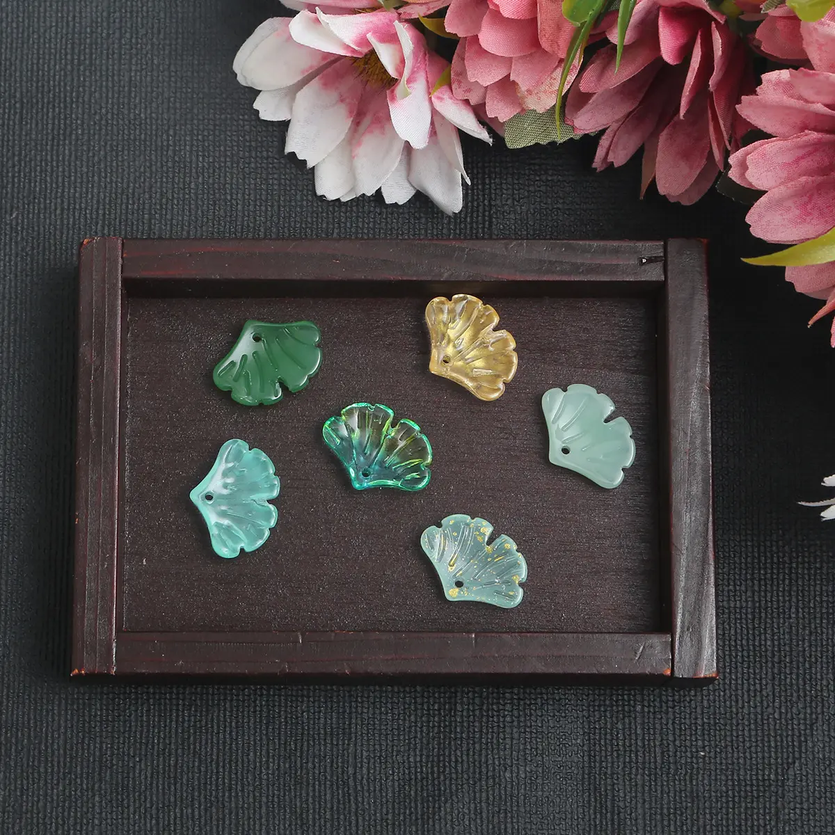 2mm玻璃羽毛 手工发簪古风步摇发饰头饰材料捷克琉璃珠子