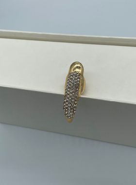 欧美饰品 复古夸张镶钻妖姬弯钩猫爪长指甲套戒指指环