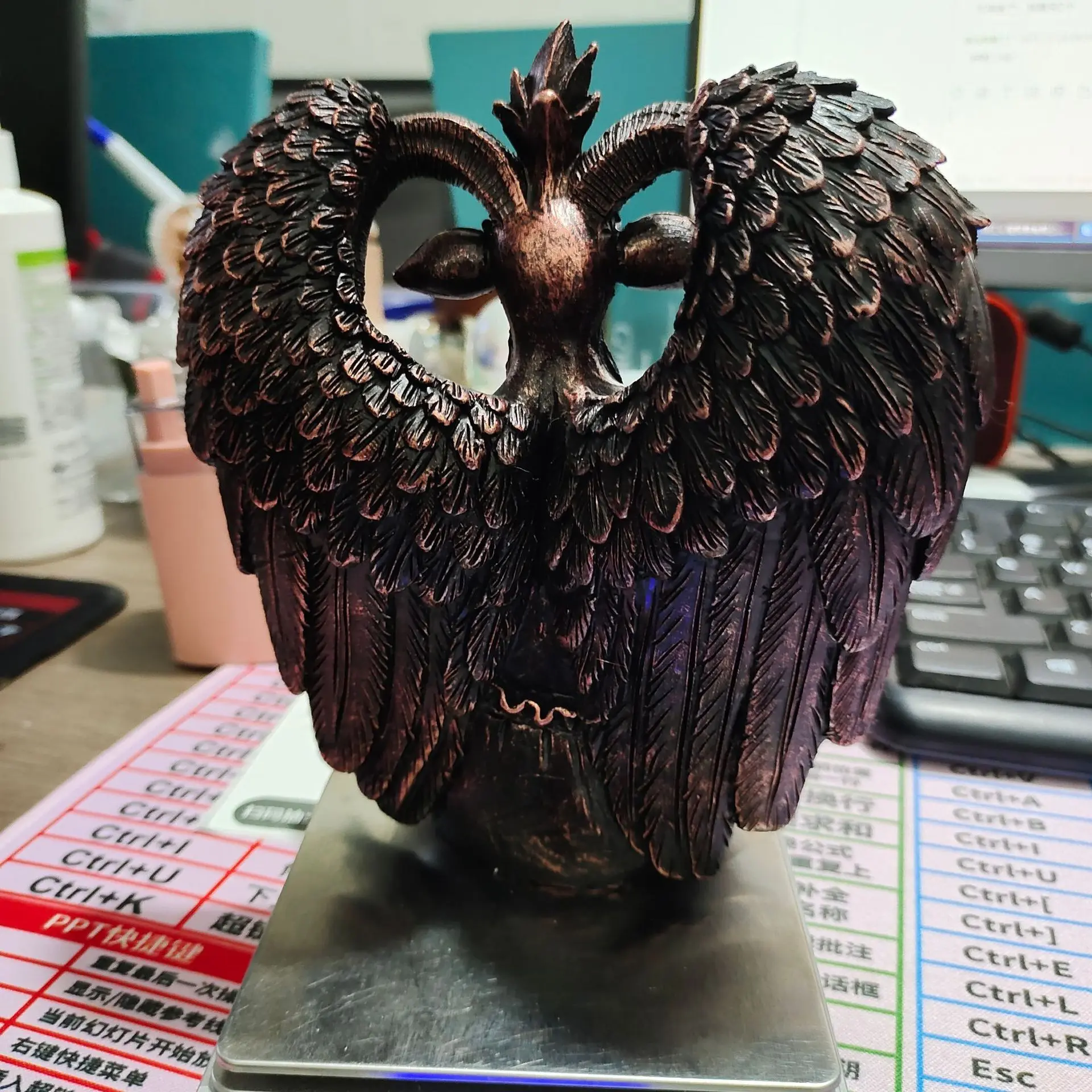 新款satani idol baphomet雕塑 坐禅魔法山羊树脂工艺品家居摆件