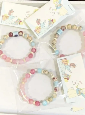 多巴胺彩色陶瓷海星手链小众ins设计感手串闺蜜百搭手饰女