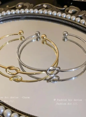 几何设计感交叉手镯小众简约冷淡风手环是时尚高级感百搭手饰