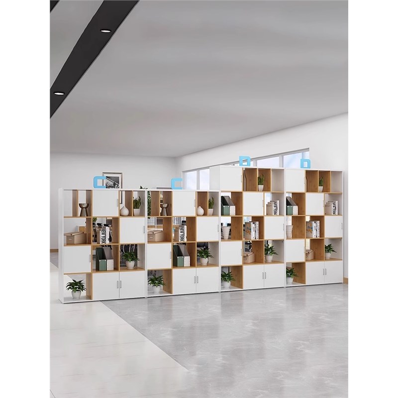 办公室文件柜隔断柜木质矮柜资料书柜格子柜组合置物架镂空展示柜