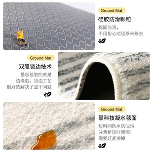 轻奢房间加厚脚垫 高级感客厅羊羔绒地毯卧室门厅茶几防滑地垫新款