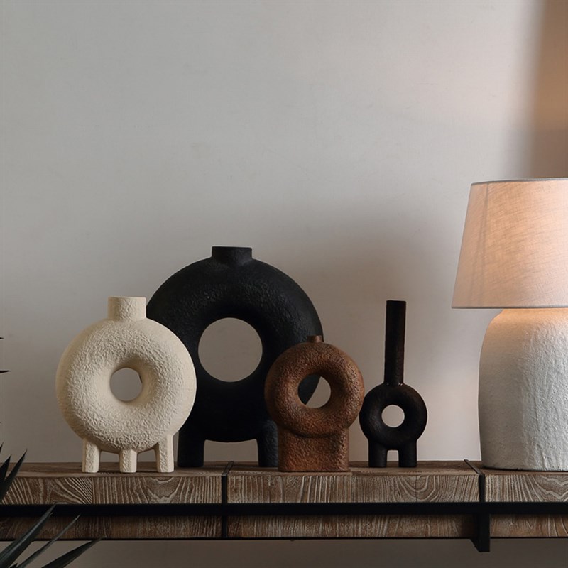 侘寂风北欧简约居家艺术花瓶陶瓷现代干花插花桌面饰品摆件客厅民