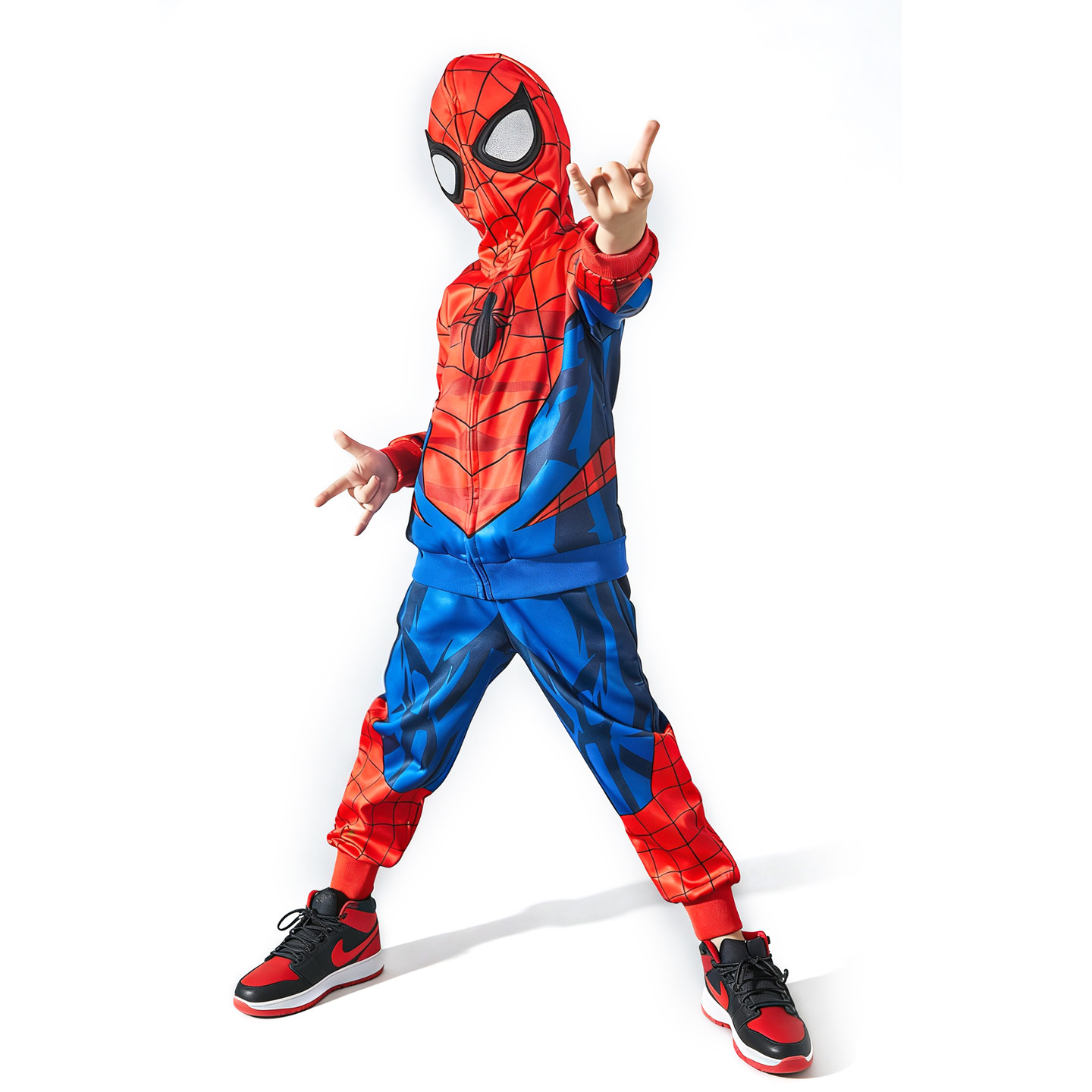正版蜘蛛侠儿童衣服男童套装2026春季新款男孩连帽卫衣帅气运动服