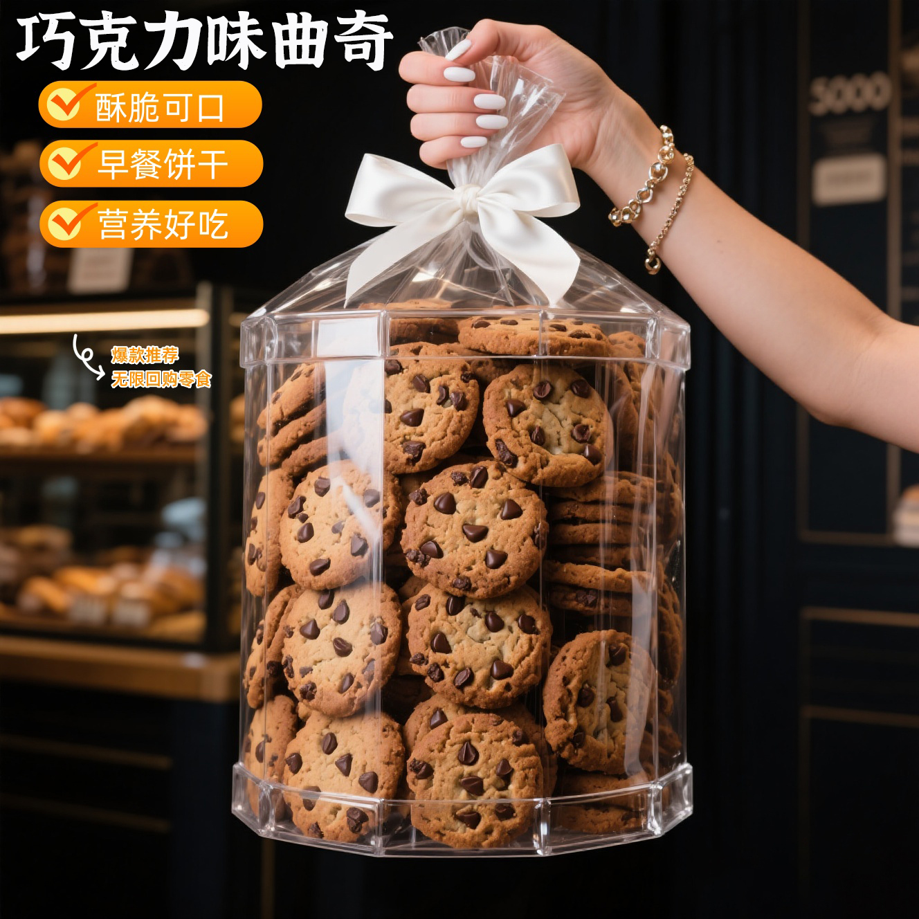 【现货速发】巧克力豆曲奇饼干休闲零食糕点网红解馋整箱小零食