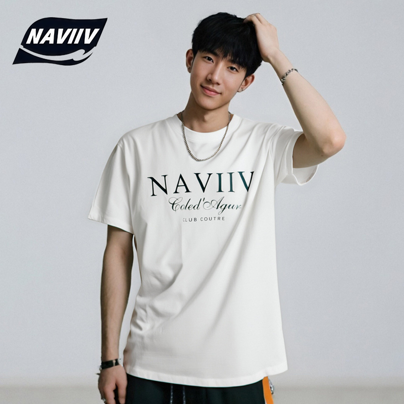 Naviiv潮流美式高街印花短袖男款高级感t恤男2025夏季新款上衣
