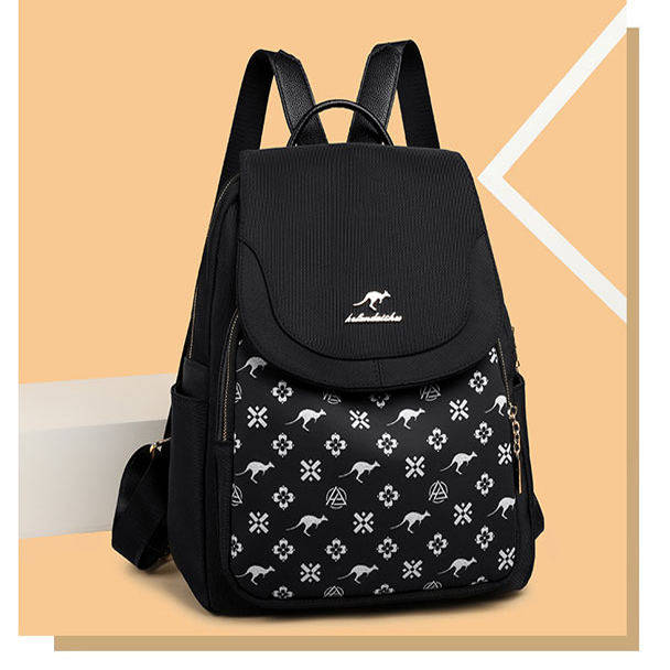 香港新款旅行休闲送妈妈韩版简约通勤女士黑色背包牛津布女双肩包