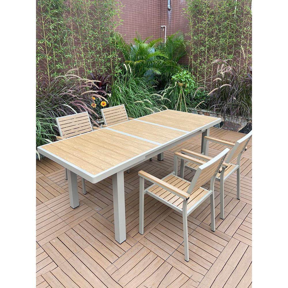 户外塑木伸缩桌椅庭院户外简易别墅露天花园休闲阳台咖啡厅民宿