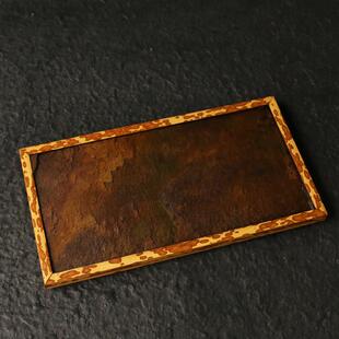 崖石干泡台梅妃湘妃竹贴片大漆工艺文盘茶盘文房雅器茶道茶具