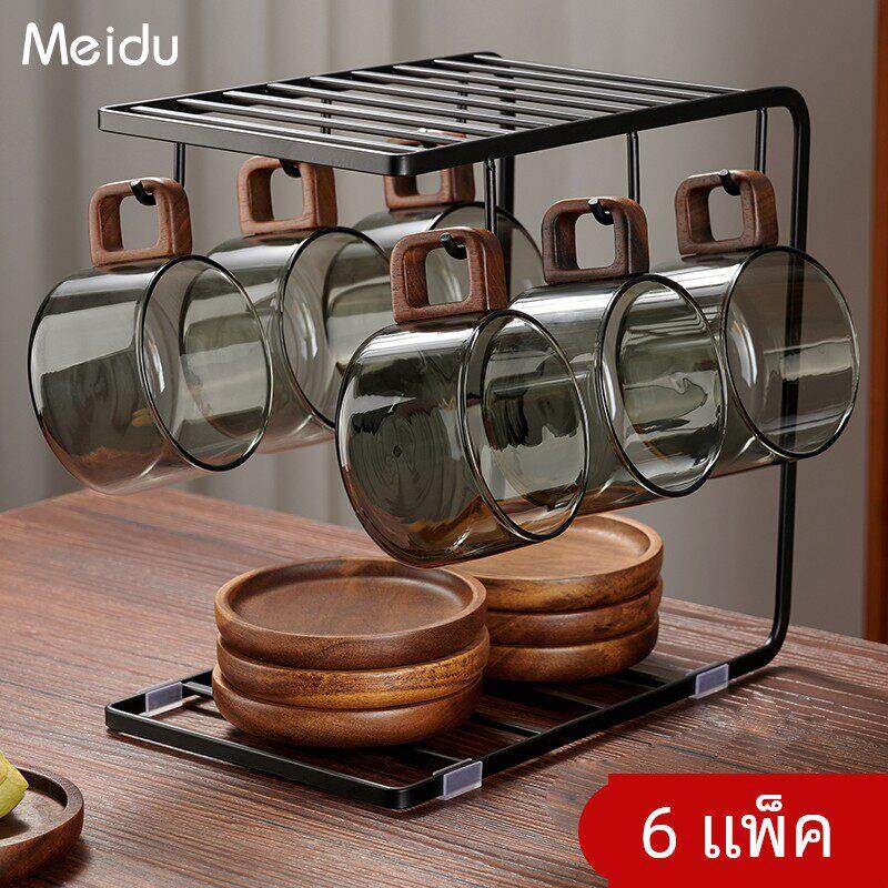 玻璃杯套装家用待客泡茶杯耐高温带把茶杯水杯套装个人喝水杯子