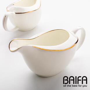 西餐牛排专用金边汁斗骨瓷酱料斗汁盅味汁杯奶盅迷你奶缸奶罐奶杯