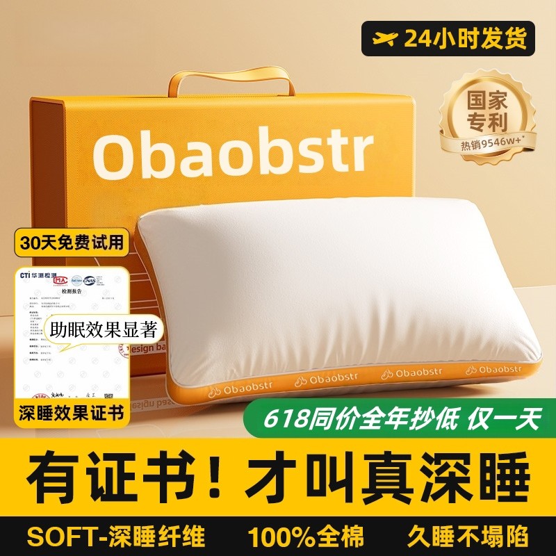 枕头枕芯护颈椎助眠五星级酒店专用家用一对成人水洗不塌陷不变形