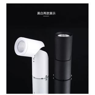 折叠射灯可调角度客厅背景吸顶轨道无主灯免开孔筒灯北欧 led明装