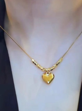 转运珠爱心项链女锁骨链气质新款