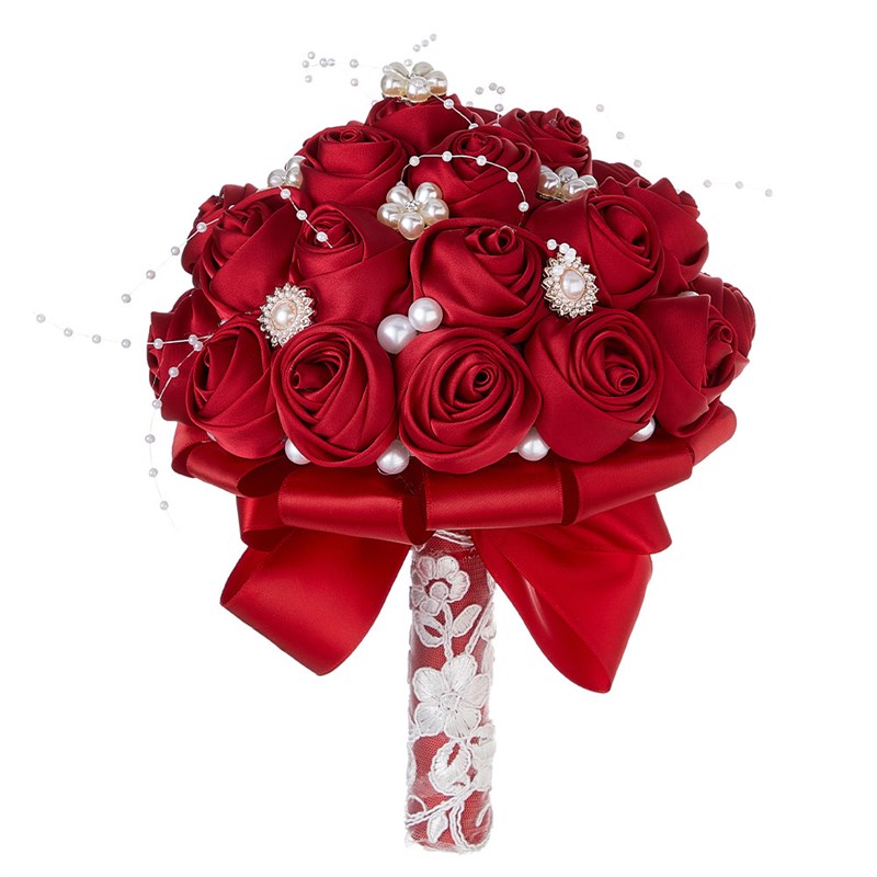 【爆款新娘手捧花】中式婚礼高级感秀禾手捧花迎亲水晶红玫瑰花束