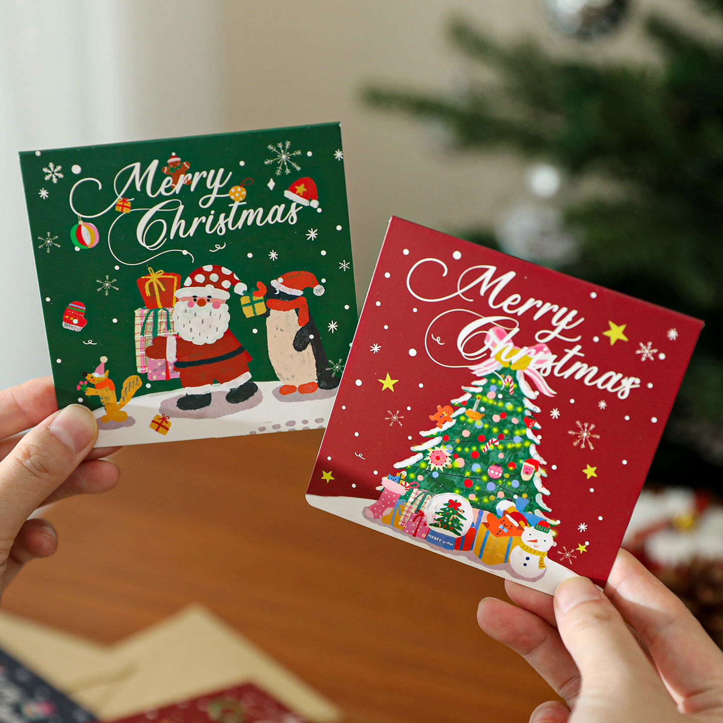 圣诞节礼物方形小贺卡 高级感手写信卡片信封套装平安夜伴手礼卡