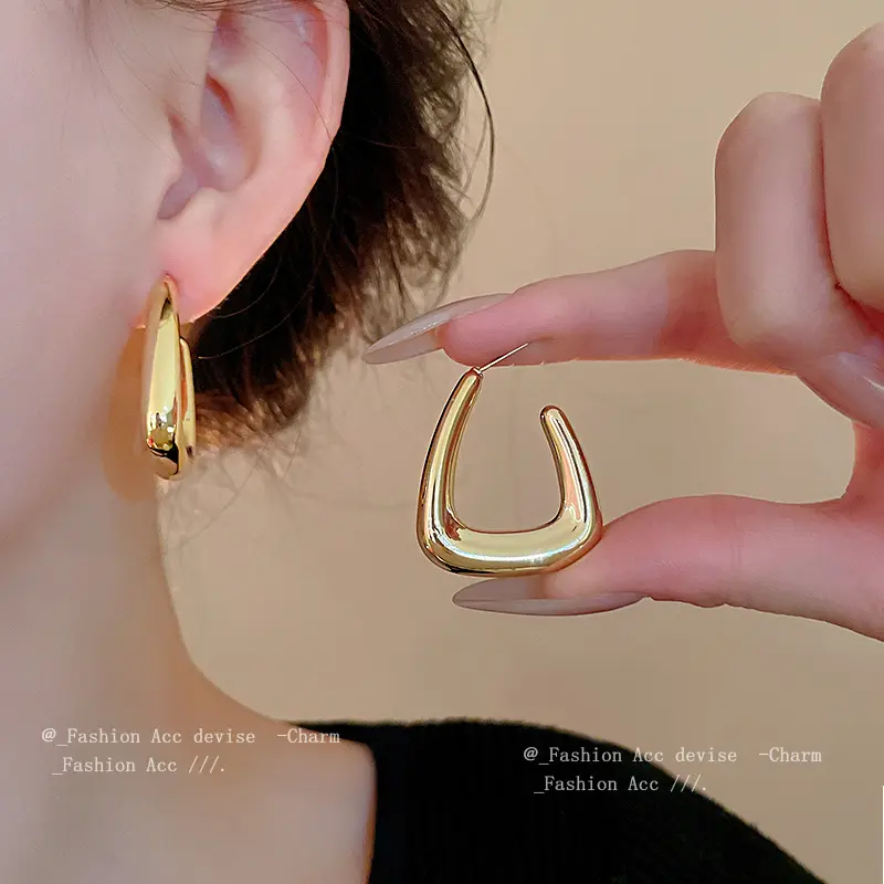 钢针不规则金属耳钉个性冷淡风设计耳环高级感简约耳饰女