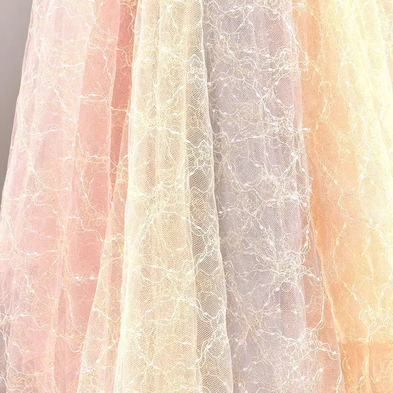 手工编织网纱网眼布蕾丝花边装饰几何金线汉服洛丽塔布料面料
