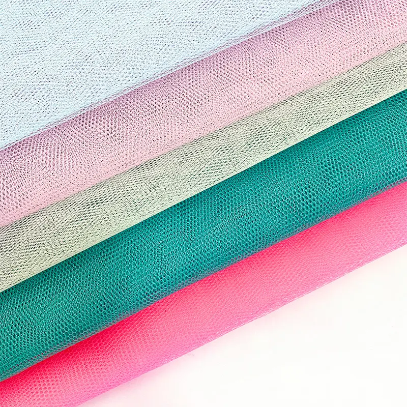 5硬网六角网网孔布裙纱面料婚纱礼服网服装少儿薄纱