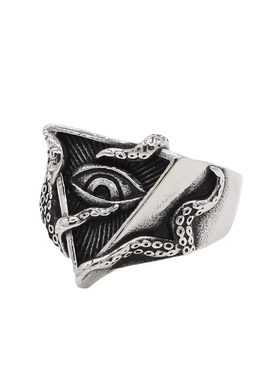 r1173  个性复美埃及法老全知眼共济会男士钛钢戒指