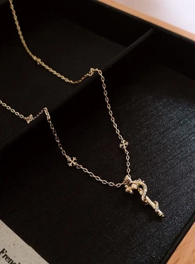 时尚锆石权杖之蛇十字架项链气质潮流锁骨链复古轻奢风高级感项饰