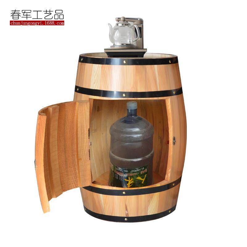 木桶茶水柜复古公室饮水柜桶装水柜餐厅柜储物柜子酒店餐边柜