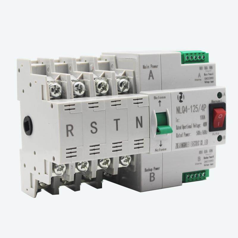 400V毫秒级切换不断电双电源自动转换开关NLQ4-125/4P100A英文