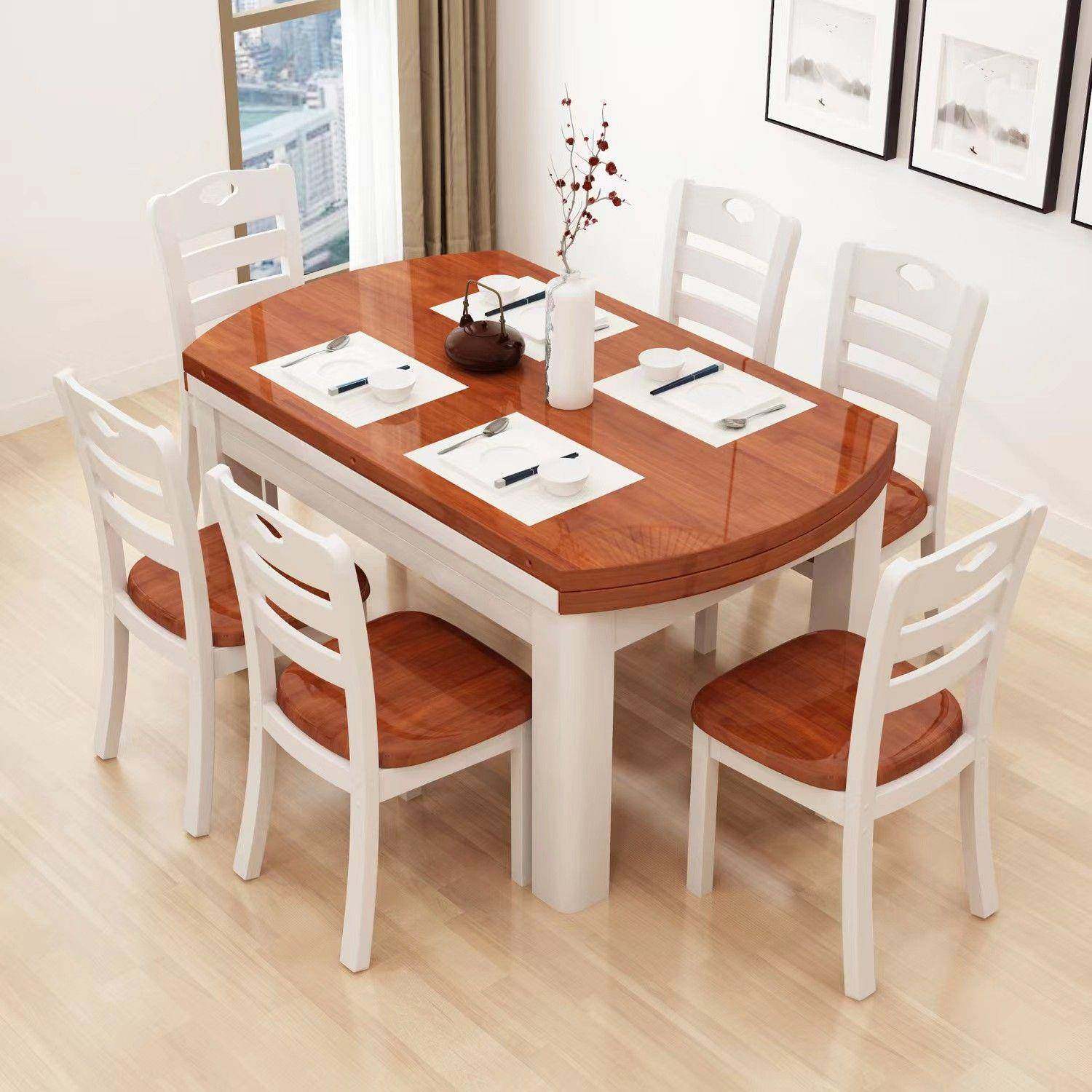 全实木餐桌椅组合餐桌家用伸缩折叠现代简约吃饭桌小户型可变圆桌,特色手工艺,其他特色工艺品,淘宝优惠券,粉丝福利购,淘宝优惠卷