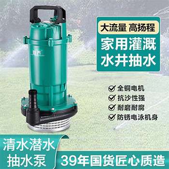 新界潜水深井泵家用220V大流量高扬程农用灌溉水井水塔抽水泵 Q