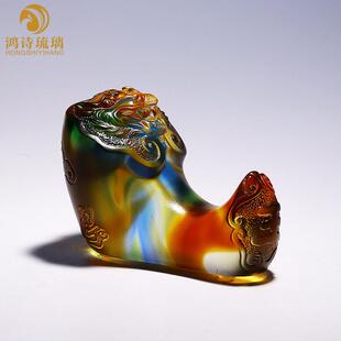 琉璃龙行大运摆件公司开业送礼刻字退休纪念家居客厅创意工艺品