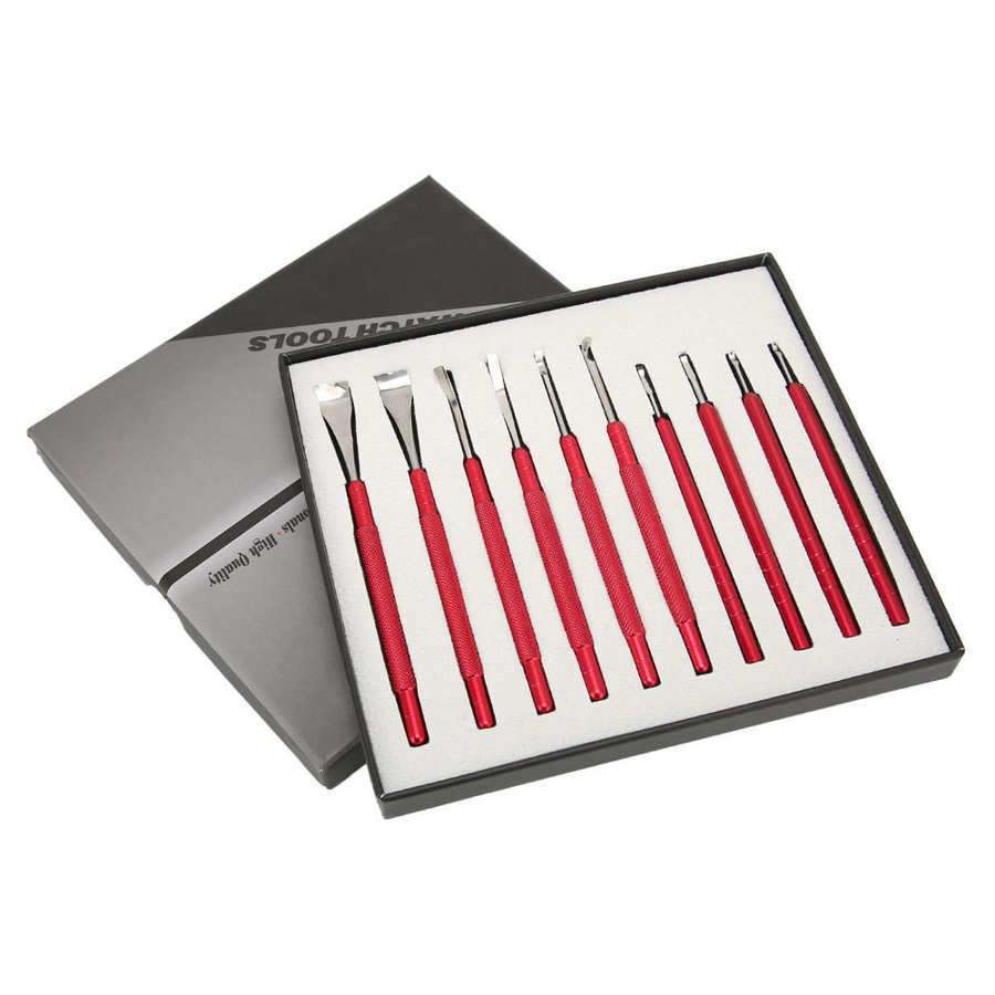 钟表工具 起针铲 10支装撬针 红色手柄10pc表针起针铲 起表针器