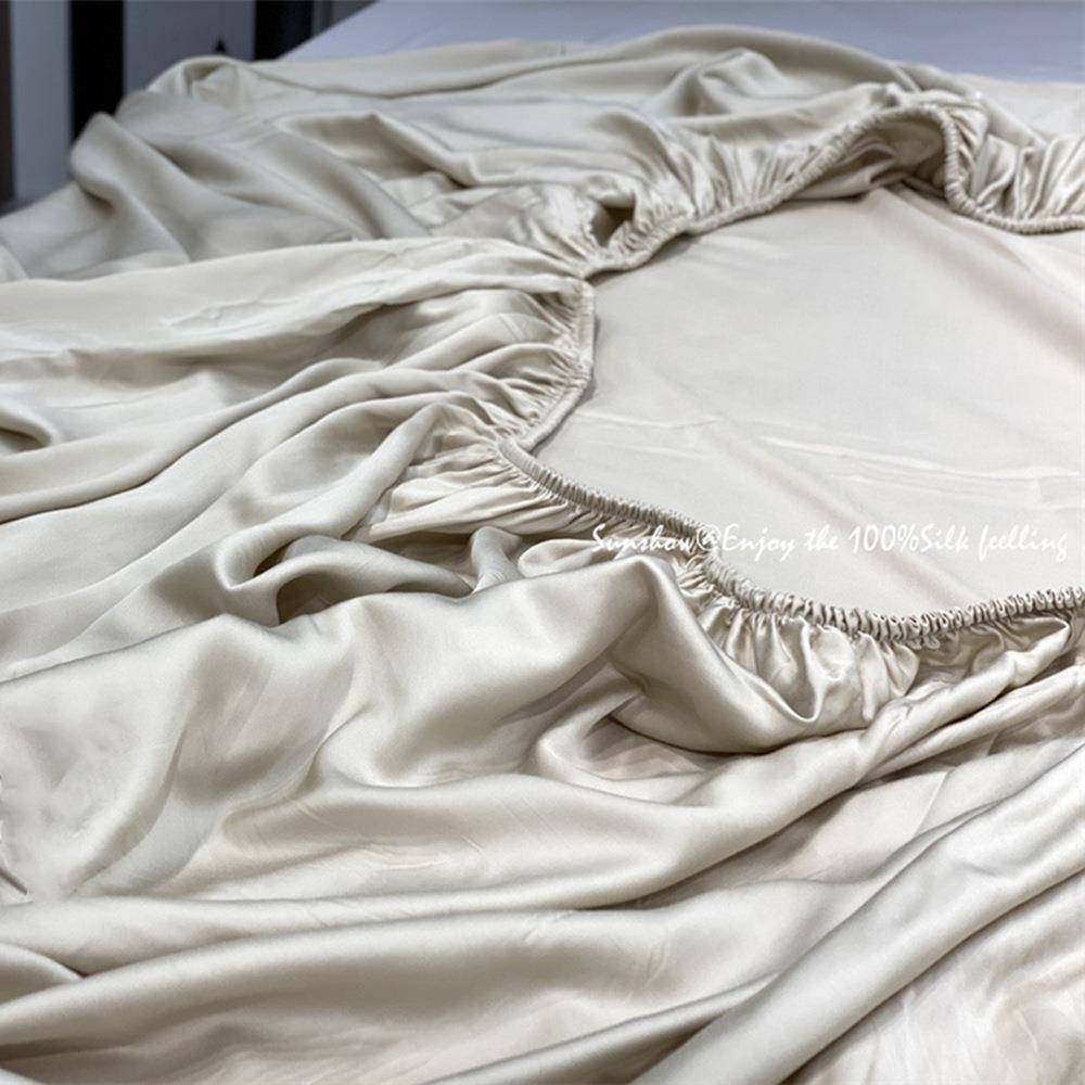真丝质感~60支天丝床笠枕套单件夏季冰凉丝滑纯色莱赛尔双人床单