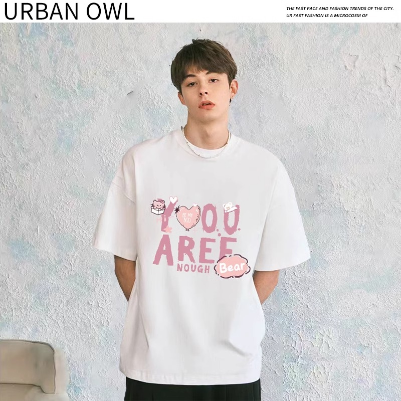 URBAN OWL短袖T恤纯棉夏装潮牌宽松休闲体恤男生夏季上衣