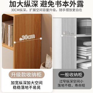 书架置物架落地家用客厅卧室靠墙矮收纳柜子储物柜格子柜简易书柜