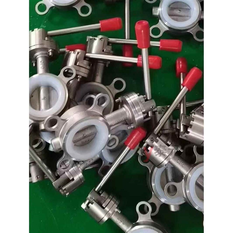 304/201不锈钢手动对夹式蝶D71X-10P/16P 硅胶丁晴四氟蝶DN50