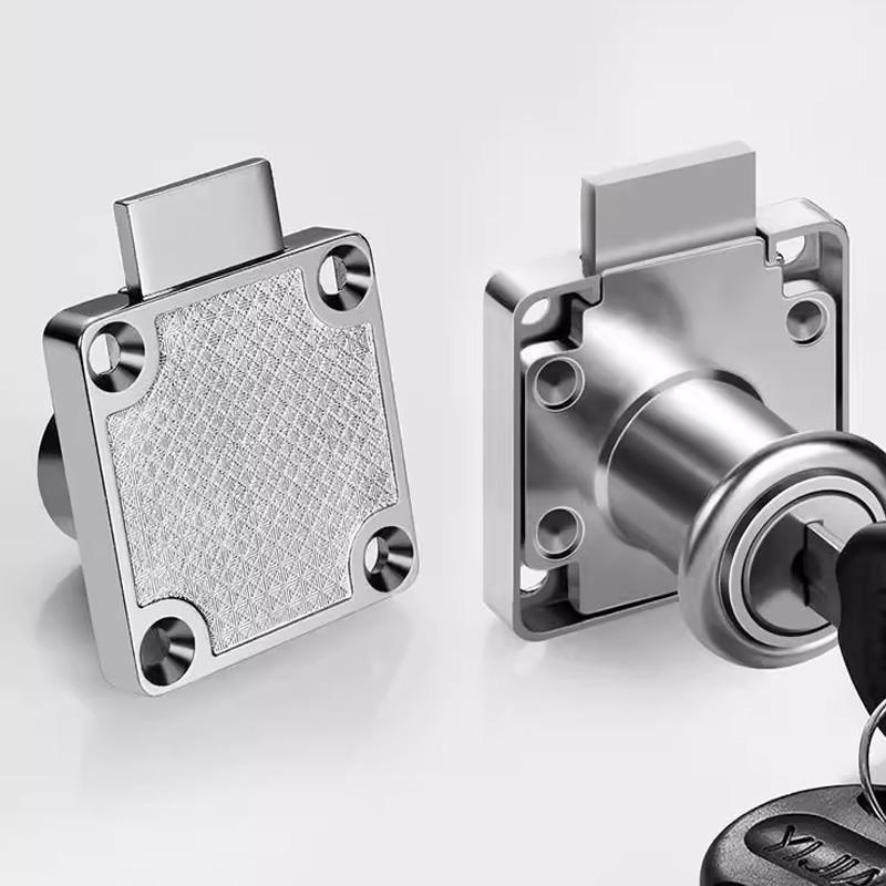 办公桌抽屉锁柜门老式床头柜暗装加长家具锁文件书柜防盗锁通用型