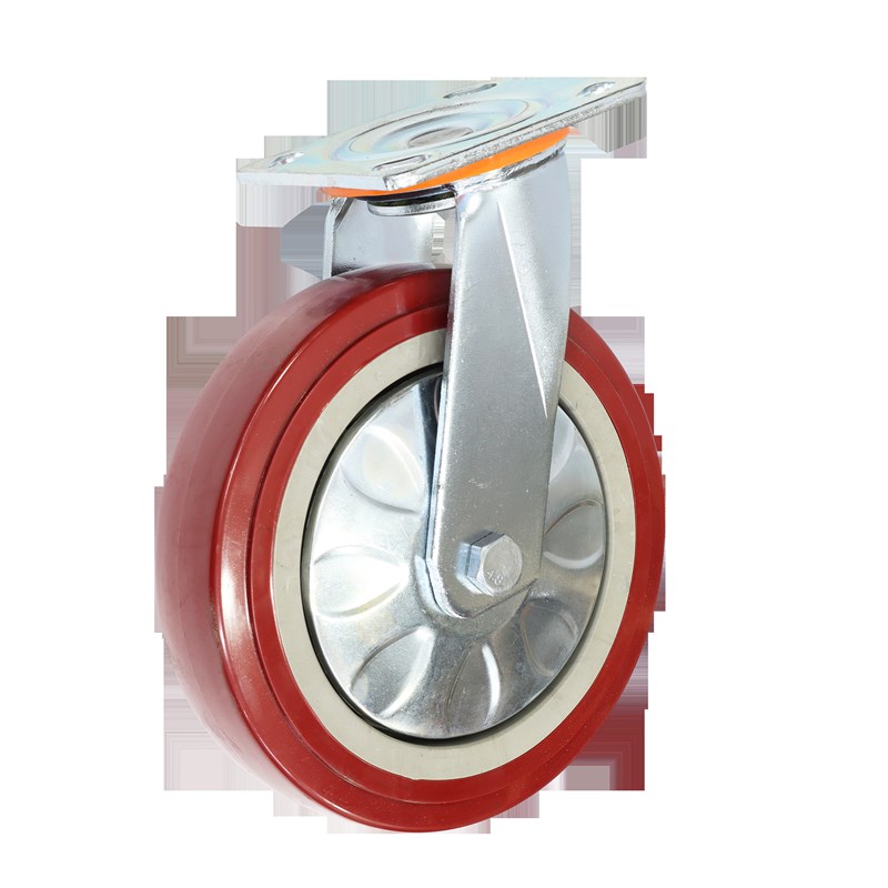 万向轮轮子优质聚氨酯脚轮3456寸重型手推板车轮子带刹车拖车滑轮