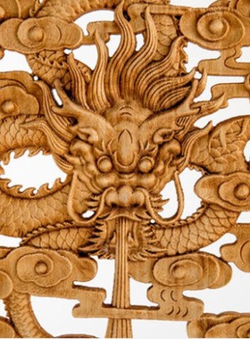 东阳花板 香樟木客厅餐厅装饰画实木玄关壁挂木质木雕装修挂饰