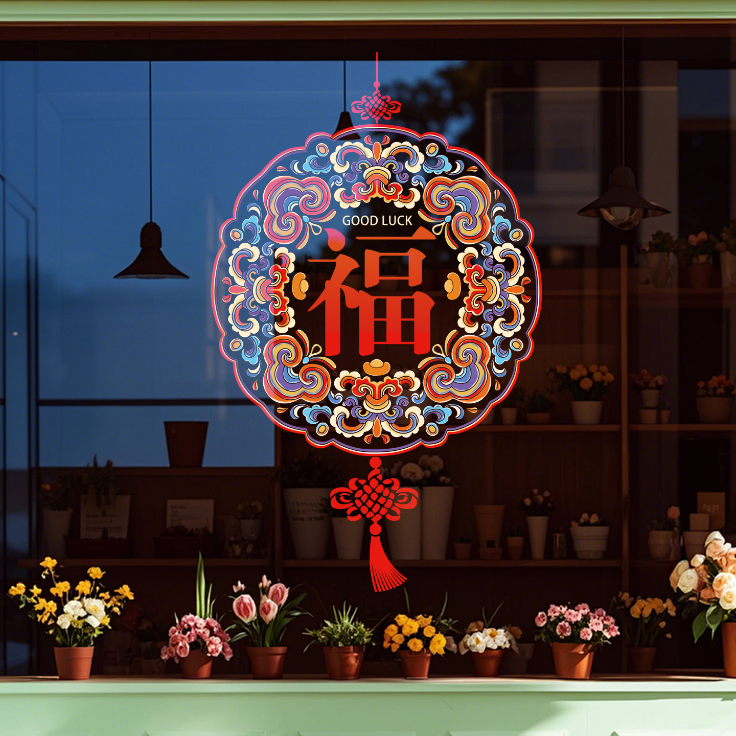 2025新款福字贴玻璃装饰静电贴纸