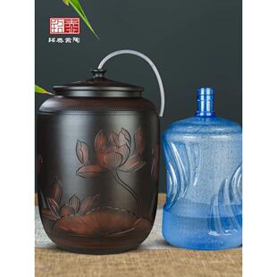 带盖抽水茶台泡茶储水罐装 H4KE储水桶陶瓷水缸储水用家用老式 纯净
