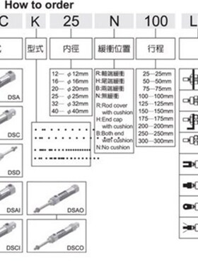 台湾优力克UNIQUC气缸DSA DSC32N25 50 75 100 125 150 175 200