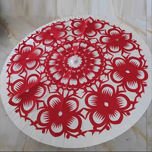 小红书同款纸伞剪纸 大窗花