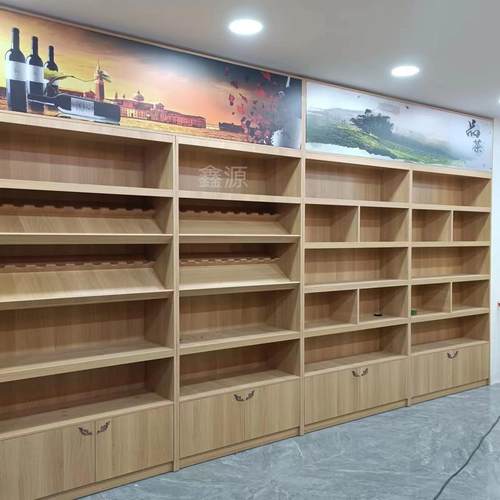 定制烟酒展柜红白酒展示柜木质茶叶高柜特产柜商用陈列柜中岛货架