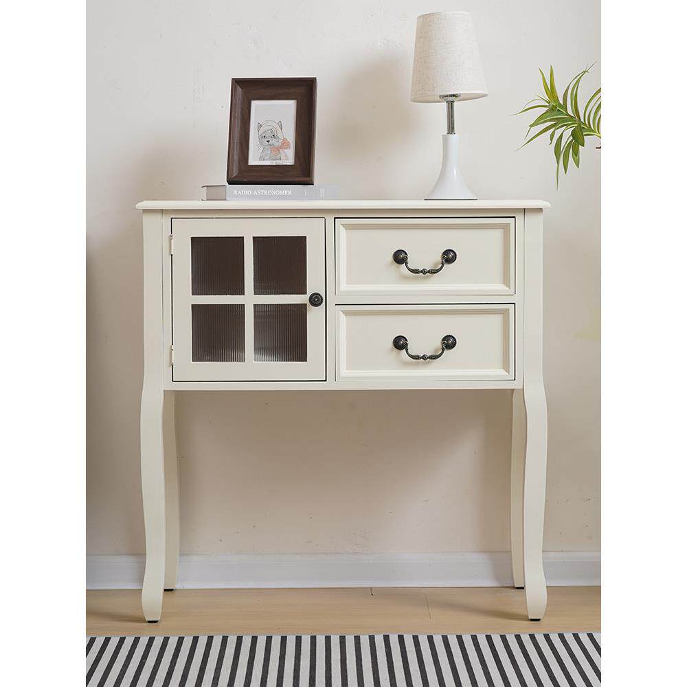 美式实木入口柜客厅门厅过道装饰柜简约覆古侧柜壁挂式长桌