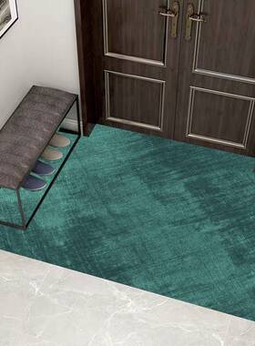 北欧纯色进门地垫家用入户玄关门口脚踏垫美式墨绿色门厅地垫定制