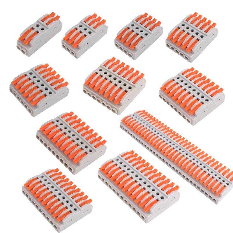 快速接线端子排是十二进十二出连接器端子卡扣快接头电线对接头
