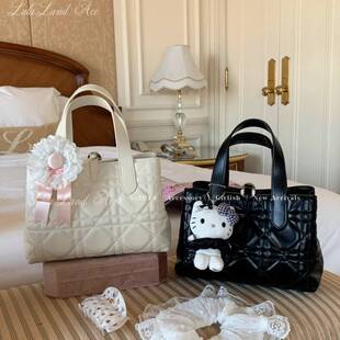 Lala land acc／多重甜妮 自制小羊皮绗缝菱格手提包托特龙心同款